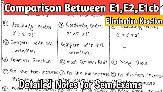 Comparison Between E1,E2,E1cb Elimination Reaction | Different And Similarities |Organic Chemistry |