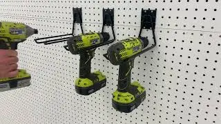 Front Facing Drill/Garden-Tool Garage Utility Hook fits Both Slatwall and Pegboard
