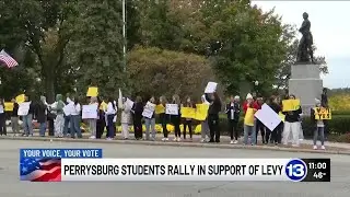 Perrysburg students rally to support school levy as millions in cuts loom