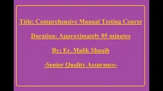 #qualityassurance  Assurance 104: Comprehensive Manual Testing Course.