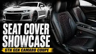 Установка кожаных чехлов на сиденья купе в кастомном стиле для Camaro 6-го поколения @WilsonRoger...