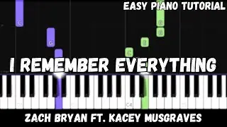 Zach Bryan - I Remember Everything ft. Kacey Musgraves (Easy Piano Tutorial)
