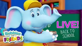 Back to School with Bubbles and Friends | 24/7 Live Stream of Educational Videos for Kids!