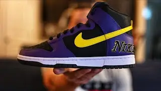 NIKE DUNK HIGH EMB &ldquo;LAKERS&rdquo; REVIEW & ON FEET