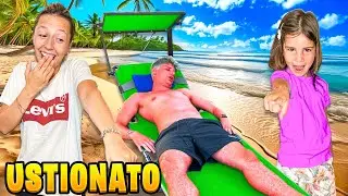 AURORA E LAURA FA UNO SCHERZO A PAPÀ MIKE CHE SI USTIONA SOTTO AL SOLE DURANTE LA NOSTRA VACANZA!