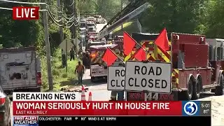 VIDEO: Crews battle 3-alarm house fire in East Killingly