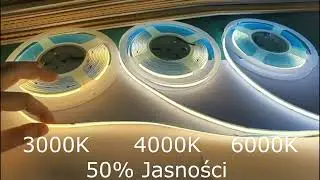Taśma LED COB 3000K-4000K-6000K prezentacja kolor&oacute;w oraz specyfikacji technicznej