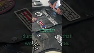Biker jacket patch installation part#5 Press for Smooth Adhesion #biker  #bikerjacket #bike
