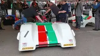 BRM P154 Can-Am car firing up from cold &ndash; raucous