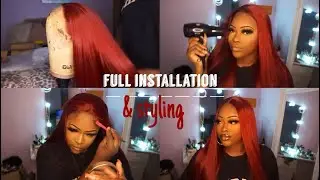 PERFECT FALL WIG 🍂| $32 amazon wine red wig install | LucyHairWig