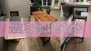 Review Yoobure End Table with Charging Station, Flip Top Side Table with USB Ports and Outlets, Sofa