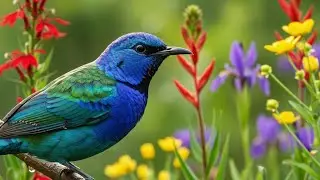 Beautiful and Warm Birds Sounds Feather | 4K Natural ASMR with Relaxing Music  