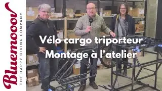 G&Eacute;RALD SERVICES 113 - V&eacute;lo cargo triporteur Bluemooov, montage &agrave; l'atelier