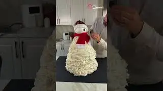 DIY Christmas snowman made from foam! ☃️🎄 #christmassnowman #foamcraft #festiveideas
