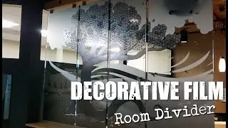 Decorative Film Application - Tree Design | Glass Room Divider project