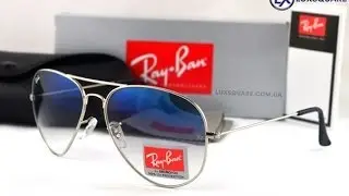 Ray Ban Aviator RB3026 blue gradient in silver Copy [1080HD]