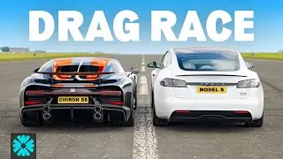 Bugatti against Tesla: Chiron Super Sport v Model S Plaid 1/4 MILE RACE