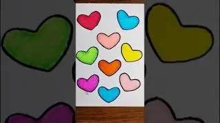 Count 9 satisfying heart color filling #art #shorts video 69 2025