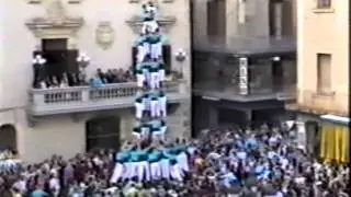 Castellers de Vilafranca - Primer 4 de 9 amb folre - Tots Sants 1990