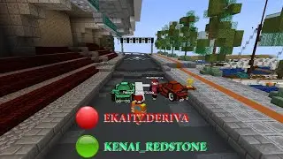 Haciendo una carrera de coches con mi amigo Ekaitzderiva en Minecraft
