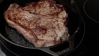 ASMR Steak | Cast Iron Steak Sizzling in a Lodge Pan (No Talking Cooking Sounds)