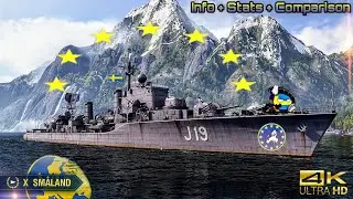 Smaland | Most Powerful Destroyer Of Swedish Navy. 4K Info, Stats, A to Z Comparison