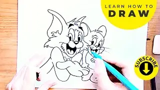 ✍️✏️🎨 How to draw Tom and Jerry Cartoon | Step-by-step Draw-along | #DrawWithNicola ✍️✏️🎨