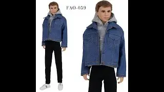 ELENPRIV Denim jacket +pants +top for male doll 1/6 /Джинсовая куртка штаны майка для куклы мальчика