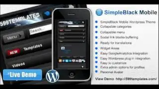 Simple Black Mobile Wordpress Theme FREE Download