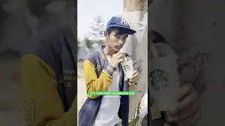 MY FIRST STARBUCKS CUP #shorts #explore #starbucks #fun #showoff  #friends #comedy #funny #coffee