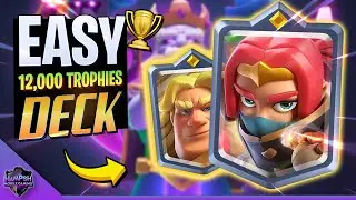 EASY 12,000 TROPHIES DECK in Clash Royale! 🏆 | Golden Knight + Boss Bandit DOMINATE!