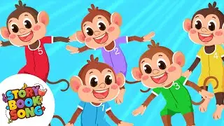 Five Little Monkeys 🙈 Jumping on the Bed 🐒 Fun Kids Songs!