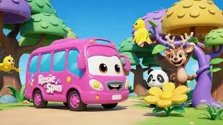 Five Pink Buses Explore the Forest | Fun 3D Jungle Animation