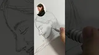 How I Draw a Woman's Portrait with Pencils　#shorts  #drawing #practice  #sketch