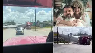 Train Smashes Semi-Truck Carrying Turbine Blade In Texes | Train vs Windmill Blades | Daniel Canup