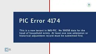 PIC Error Correction Training: PIC Error 4174 New Tenant Video Short