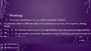 Assume Meaning with Examples