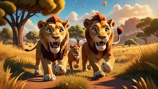 Two Laughing Lions Roar with Glee | Fun Counting & Sounds Song for Kids | Educational Nursery Rhyme