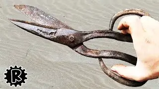 Large Old Rusty Scissors Restoration - Mechanical And Restoration