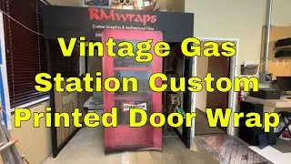 Vintage Gas Station Custom Printed Door Wrap