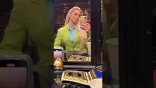 smackdown womens champion charlotte flair getting ready to a photoshoot 💗 #wwe #charlotteflair
