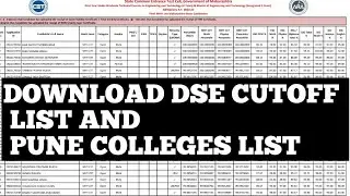 DOWNLOAD DSE CUTOFF LIST ND COLLEGE LIST #dse2022