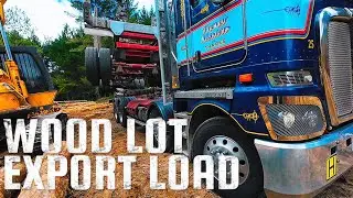 Wood Lot Export Load Loaded Heavy, Bound for the Port