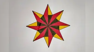 How To Draw Geometric Star Pattern || Pookkalam Design || Simple Star Geometric Design ||