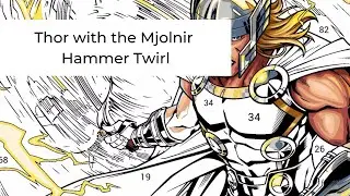 Marvel | Thor with the Mjolnir Hammer Twirl | Happy Color | #colorbynumber