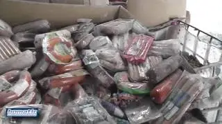 Zerkleinern von verpackten Lebensmitteln, shredding of packaged food