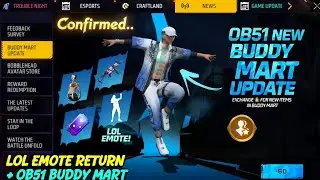 🔥 Buddy Mart Store Update + LOL Emote Return | Free Fire Max 🔥 #FreeFireMax #BuddyMart #LOLEmote