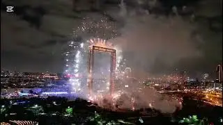 Dubai Frame Fireworks 2026 New Year Celebration from Dubai #fireworks #dubai #newyear 