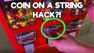 Работает ли этот лайфхак с монеткой на верёвочке в торговых автоматах?! #Shorts