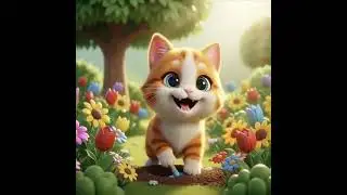 Billi plant laga rhi hai#cat#plants#trending#cartoon#animation#nunutvnurseryrhymes#viral